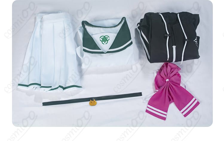 ブルーアーカイブ 杏山カズサ 制服 コスプレ衣装 猫耳付きフードの付いたパーカー クロップトップ-11