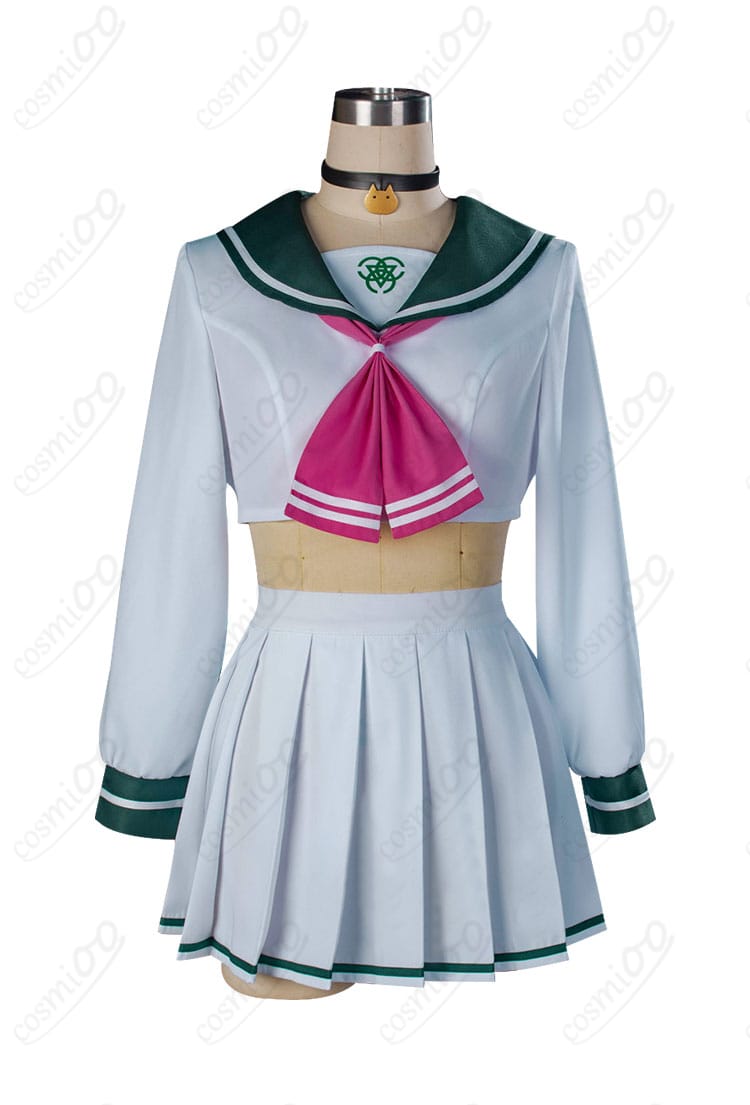 ブルーアーカイブ 杏山カズサ 制服 コスプレ衣装 猫耳付きフードの付いたパーカー クロップトップ-4