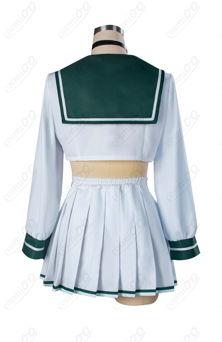 ブルーアーカイブ 杏山カズサ 制服 コスプレ衣装 猫耳付きフードの付いたパーカー クロップトップ-6