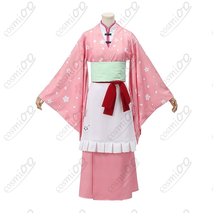 銀魂 神楽 春色茶房風コスプレ衣装 高再現・可憐で元気なカフェ制服 - 3枚目の画像