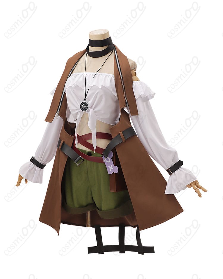 無期迷途 ヘラ コスプレ衣装の左側アングル。袖口とベルトラインの立体感が分かるイベント向けカット。