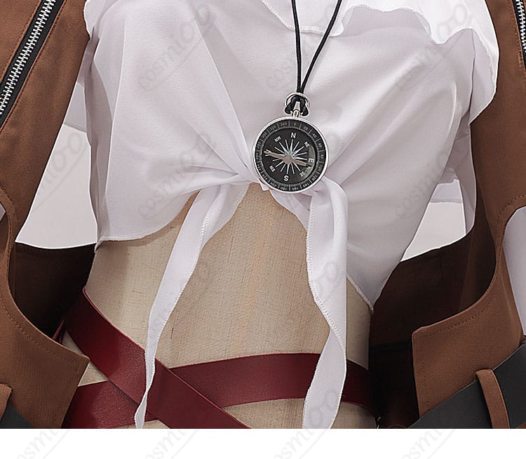 無期迷途 ヘラ コスプレ衣装の襟元装飾ディテール。金具と装飾パーツの作り込みを強調。