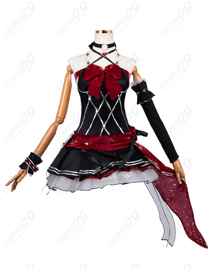 ストリノヴァ 香奈美「世紀の歌姫」コスプレ衣装の正面全体図。高品質素材で細部まで再現。