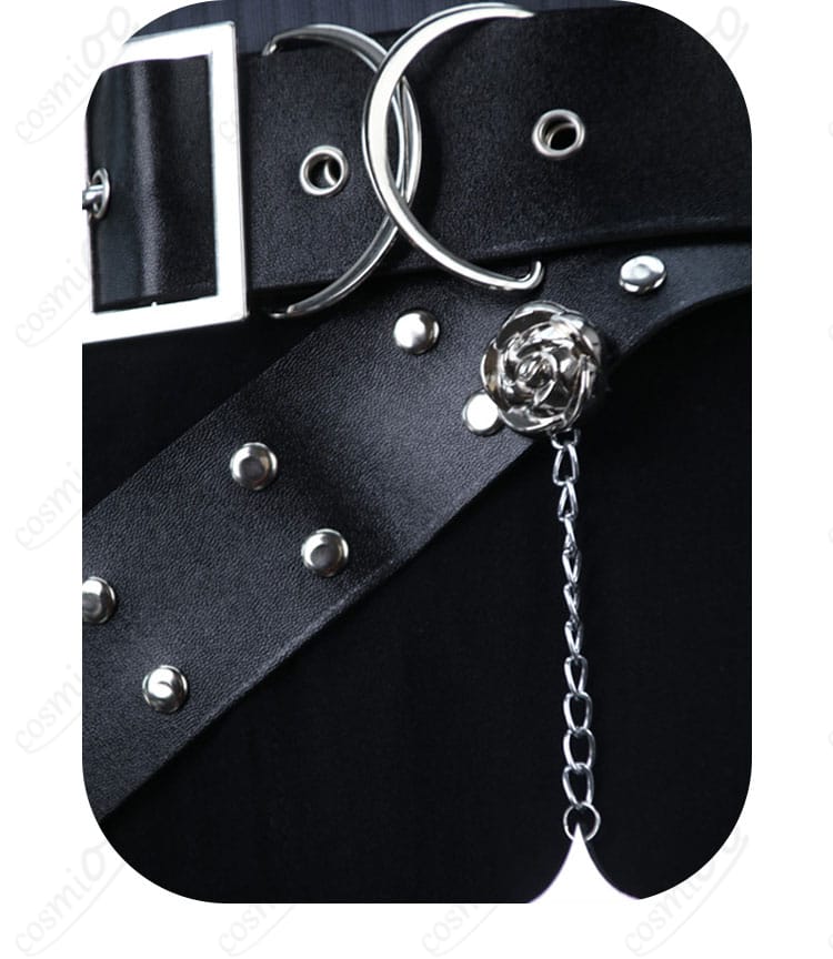 第五人格 隠者 金箔コスプレ衣装の腰間掛け飾りディテール。揺れ感と立体装飾の構成が分かる写真