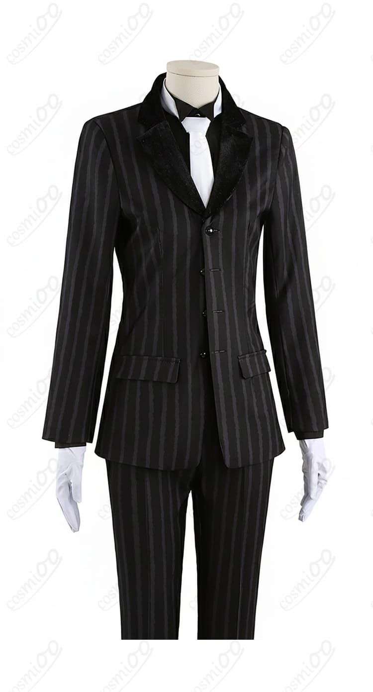 ジャミル・バイパー ナイトメアースーツの上着装飾ディテール。胸元から前立て周辺の精密仕上げ