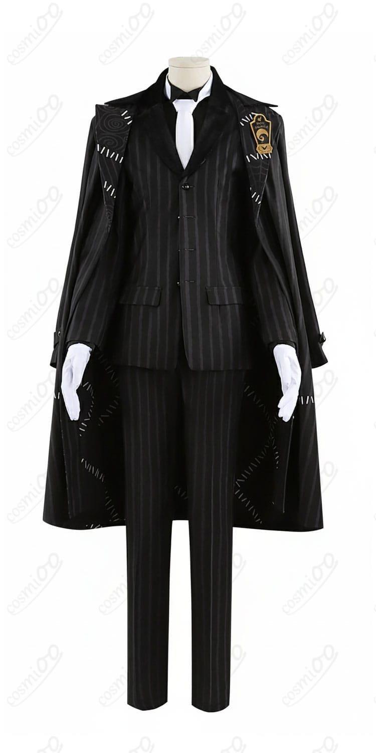 ツイステ ジャミル・バイパー ナイトメアースーツの正面全体。落ち着いた色味と高再現のコスプレ衣装