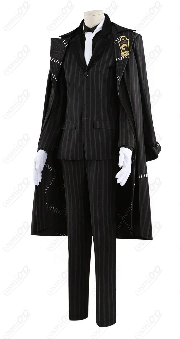 ツイステ ジャミル・バイパー ナイトメアースーツ左側デザイン。端正なフォルムがわかる全体イメージ