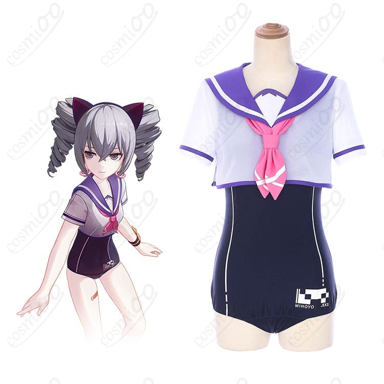 ブローニャ・ザイチク スクール水着姿とコスプレ衣装の全体図|崩壊3rd 再現コスチューム