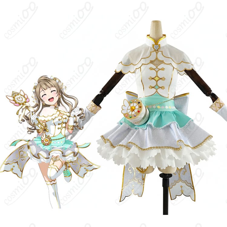 ラブライブ!スクフェス 南ことり お化粧の魔法編の衣装と公式ビジュアル比較。色味や装飾位置まで高再現の仕上がりが一目で分かる画像。