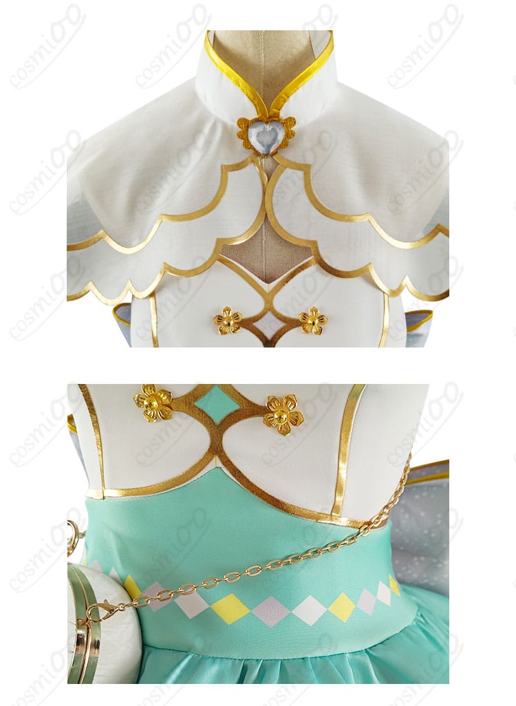 ラブライブ!南ことり お化粧の魔法編 衣装の襟元と腰飾りディテール。配色切り替えと装飾の質感が分かる接写。