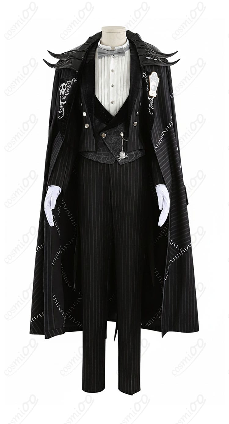 正面ディテール｜高再現の燕尾ジャケットとベスト、蝶ネクタイを備えたレオナ ナイトメアースーツのフロント全景