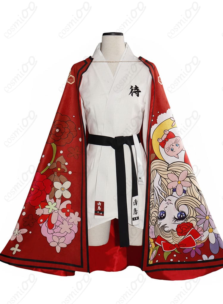 凶鳥狂死香 私服コスプレ衣装の正面ディテール。トップスの造形とボタン配置がわかるアップ。