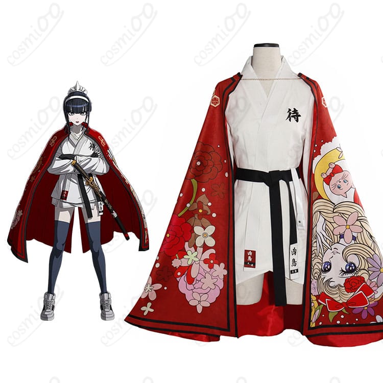 凶鳥狂死香 私服コスプレ衣装とキャラクターイメージの並びカット。HUNDRED LINE -最終防衛学園-の世界観を高再現。