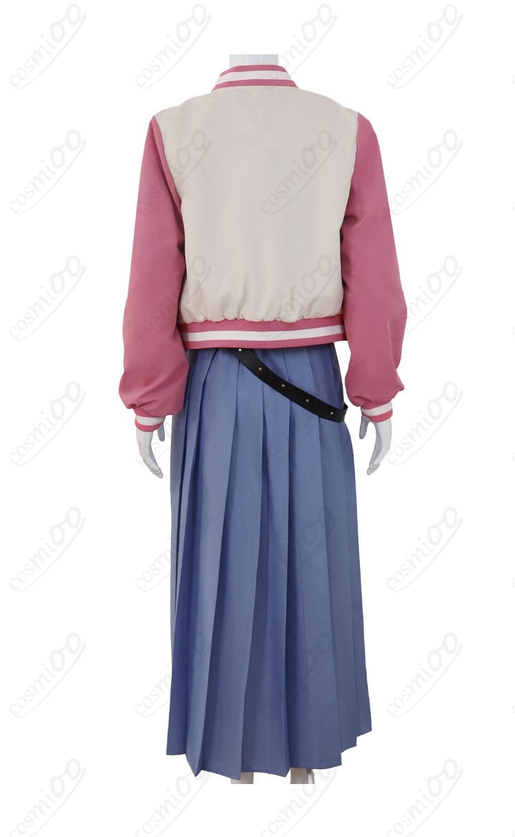 銀魂 神楽 コスプレ衣装 背面図|スタジャンの背中デザインやスカートラインをチェック