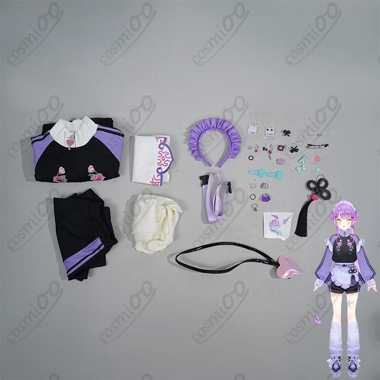 ホロライブ 常闇トワ メイド風ジャージ衣装 高再現で可愛い着用感、撮影映えするフルセット - 5枚目の画像