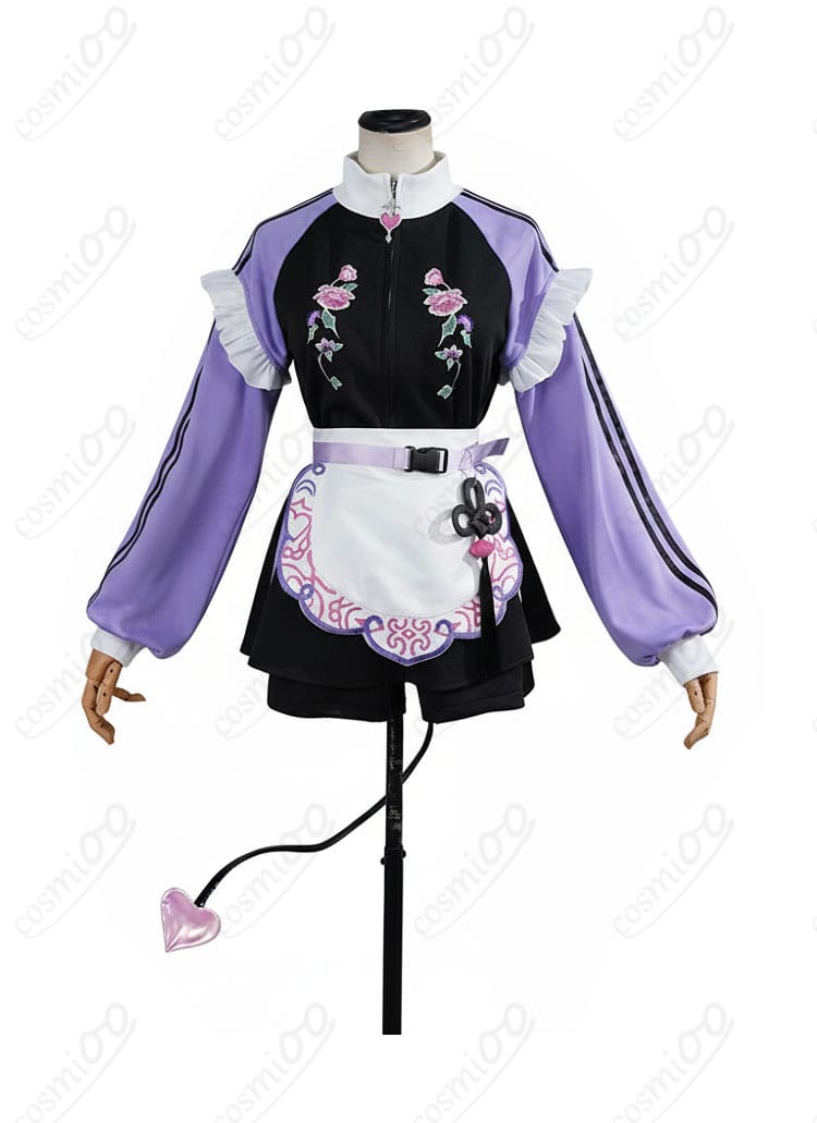 常闇トワ メイド風ジャージ衣装 正面全身|シルエットと装飾バランスが分かるフロントビュー