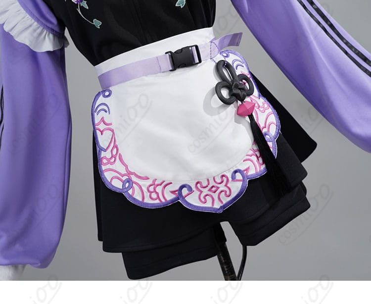 エプロン装飾ディテール|実用性と見映えを両立した常闇トワ衣装のエプロン