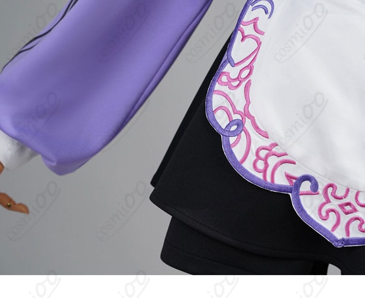 スカート裾・裾ライン細部|縫製の丁寧さが伝わる常闇トワ メイド風ジャージ衣装