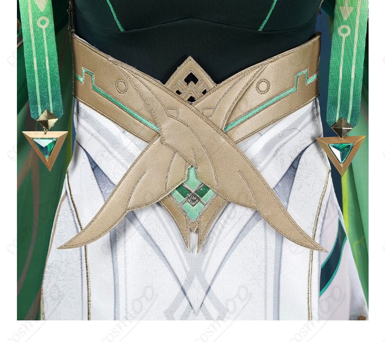 原神 ネフェル コスプレのウエスト装飾ディテール。腰帯と意匠パーツの質感・縫製を確認