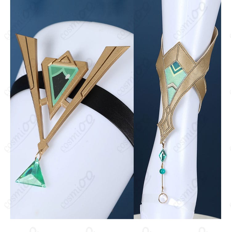 原神 ネフェル コスプレの足飾りディテール。脚元の装飾パーツで全身コーデが締まる