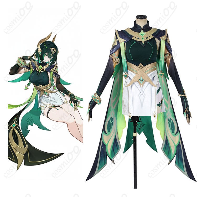 原神 ネフェルの公式ビジュアル寄りコスプレ衣装とキャラ比較。高品質素材でイベント映えする全体印象