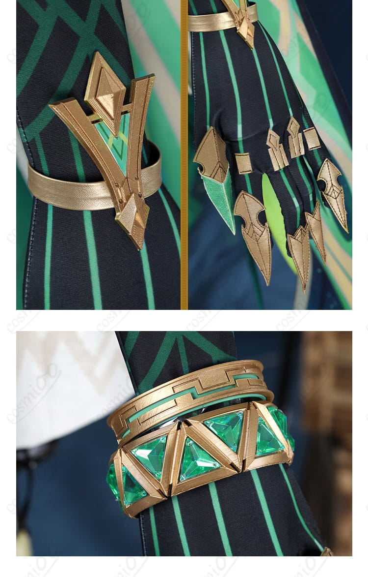 原神 ネフェル コスプレの手袋・腕飾りディテール。小物まで作り込み、全体の完成度を向上