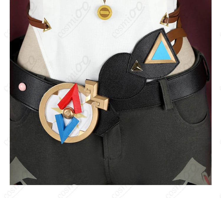 原神 ヤフォダ コスプレ衣装の腰ベルトと正面飾りの近接。位置バランスとディテール再現が分かる
