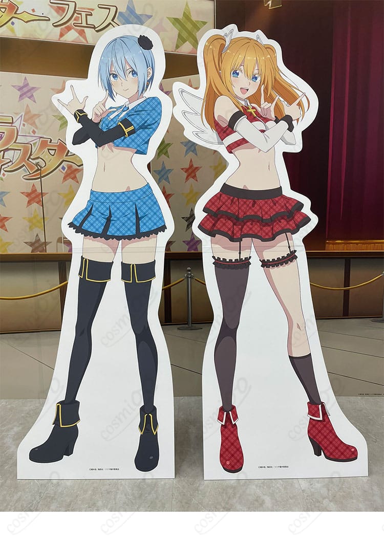 2.5次元の誘惑 リリエル シンデレラ☆スターコラボ衣装 正面全身｜COSMIOO製オーダーメイド、上着・腕パーツ・ボトムス・黒ニーハイのスタイルが分かる画像