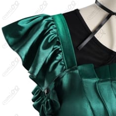 ウェンズデー アグネス・ミデル 緑ドレス コスプレ衣装｜高再現フルセット - 4枚目の画像（サムネイル）