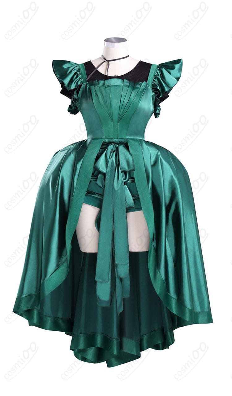 商品正面画像｜ウェンズデー アグネス・ミデル 緑ドレス コスプレ衣装 高再現デザイン