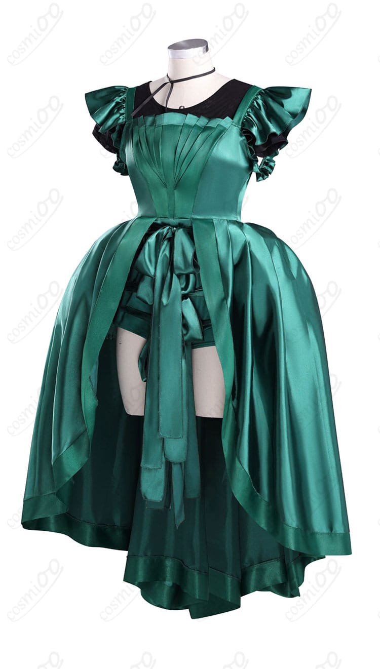 商品側面画像｜アグネス・ミデル コスプレ衣装 緑ドレス 横からのシルエット紹介