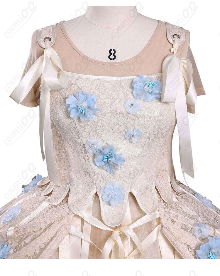 衣襟の装飾ディテール|イーニッド 狼族ドレス コスプレ 衣装細部