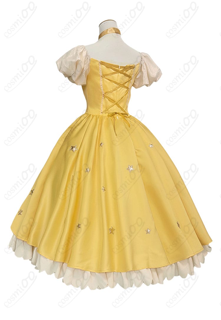 カードキャプターさくら 木之本桜 星のドレス コスプレ衣装 背面図|リボンと星飾りが可愛い後ろ姿のデザイン