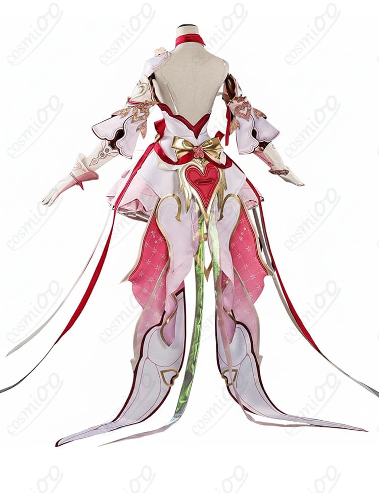 崩壊3rd エリシア「Hi♪ 愛願妖精♥」コスプレ衣装の背面全体図。背面のライン取りと装飾配置が見える画像。