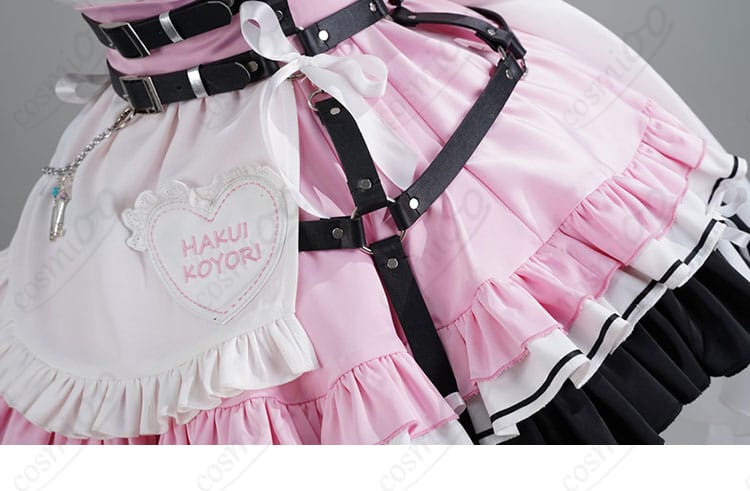 博衣こより メイドコスプレ衣装 スカート裾装飾ディテール|フリルたっぷりのメイド風デザイン