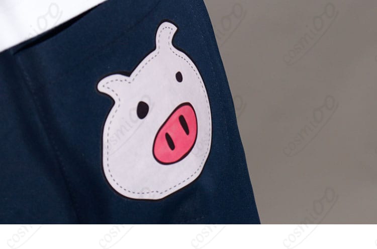 ズボン小豚イラスト装飾アップ|丸子楽 私服 コスプレ衣装 可愛い小豚柄・デザインポイント