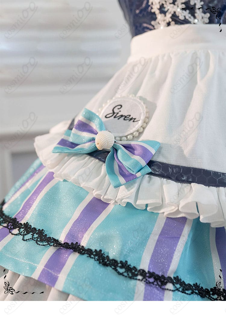 メイド服 スカート裾リボン装飾アップ|リトルマーメイド コスプレ ディテール紹介