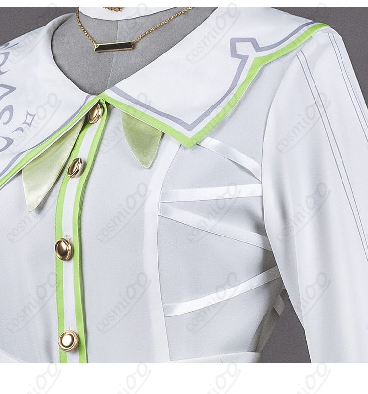 草薙寧々コスプレ衣装の前ボタン・襟元装飾ディテール|丁寧な縫製と質感をアップで紹介