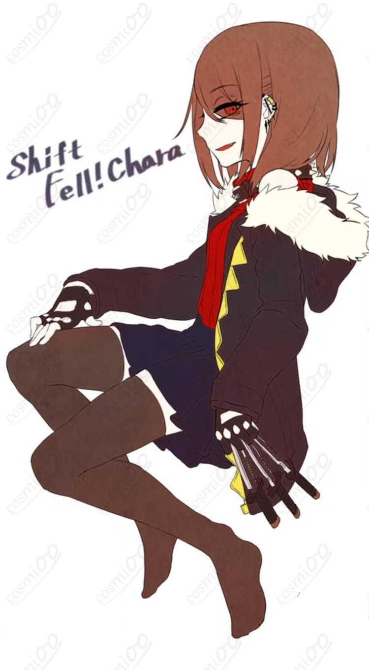 Storyfell Chara コスプレ衣装 キャラ側面図|細部まで再現されたオーダーメイド衣装、魅力的なダークスタイル