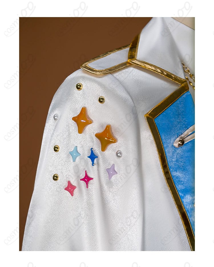 青柳冬弥 コスプレ衣装 肩部分装飾の拡大図|高級感ある装飾と精密な縫製