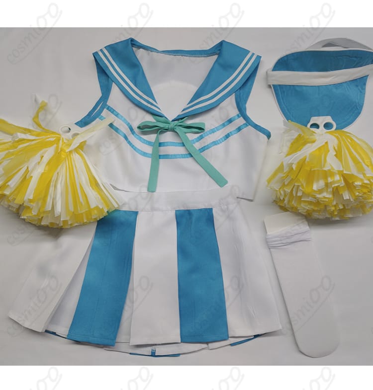 伊落マリー チアガール コスプレ衣装 フルセット内容|トップス・スカート・帽子・手袋付きの豪華セット