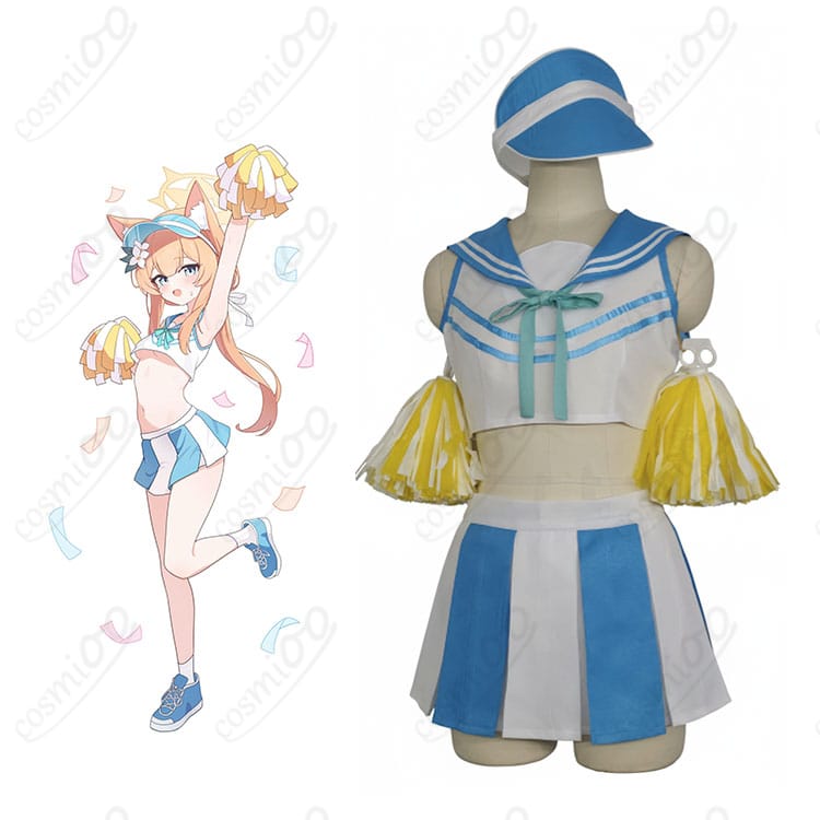 ブルーアーカイブ 伊落マリー チアガール コスプレ衣装 キャラクターと衣装の全体図|清楚で可愛いチアガール姿を忠実再現・イベントや撮影におすすめ