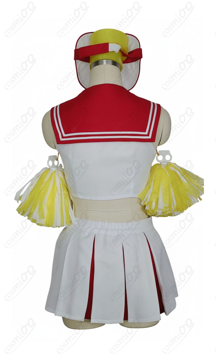 春原ココナ チアガール コスプレ衣装 背面写真|リボンやライン装飾など後ろ姿までこだわりのデザイン