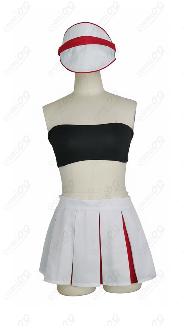 春原ココナ チアガール 黒インナーとスカートの正面写真|コスプレ専用生地の質感と細部を確認