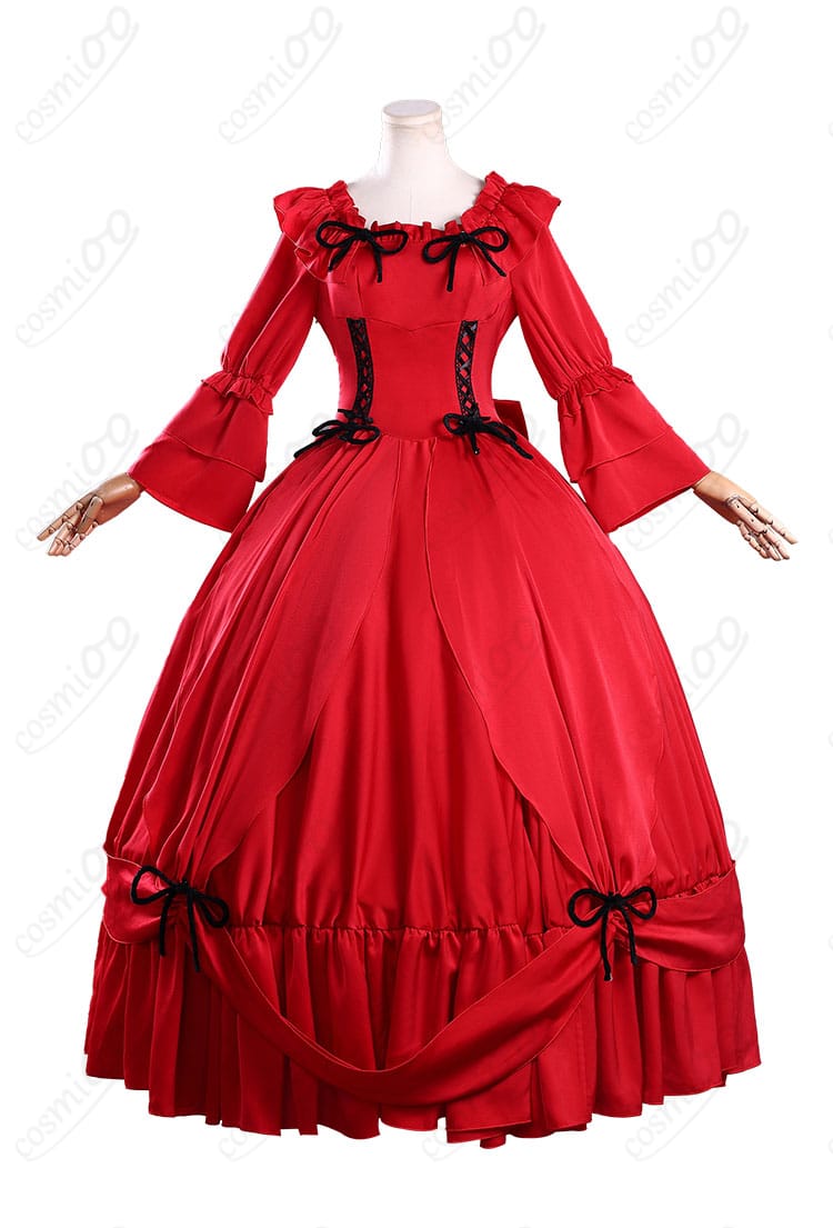 スカーレット・エル・ヴァンディミオン コスプレ衣装 正面全体図|上品な公爵令嬢風ドレススタイル