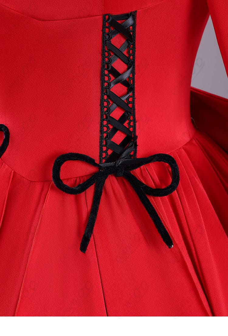 ウエストリボン結び装飾ディテール|高級感のあるリボンで女性らしさを演出