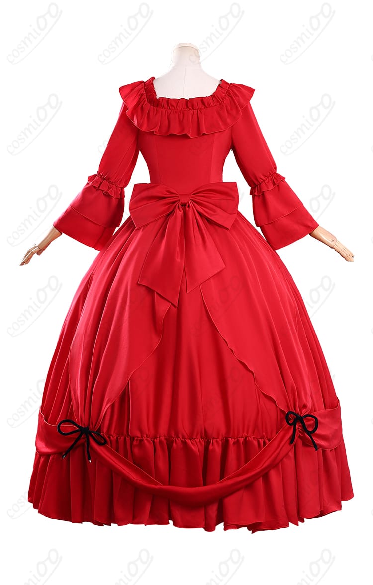 スカーレット・エル・ヴァンディミオン コスプレ衣装 背面図|リボン装飾と優雅な後ろ姿デザイン