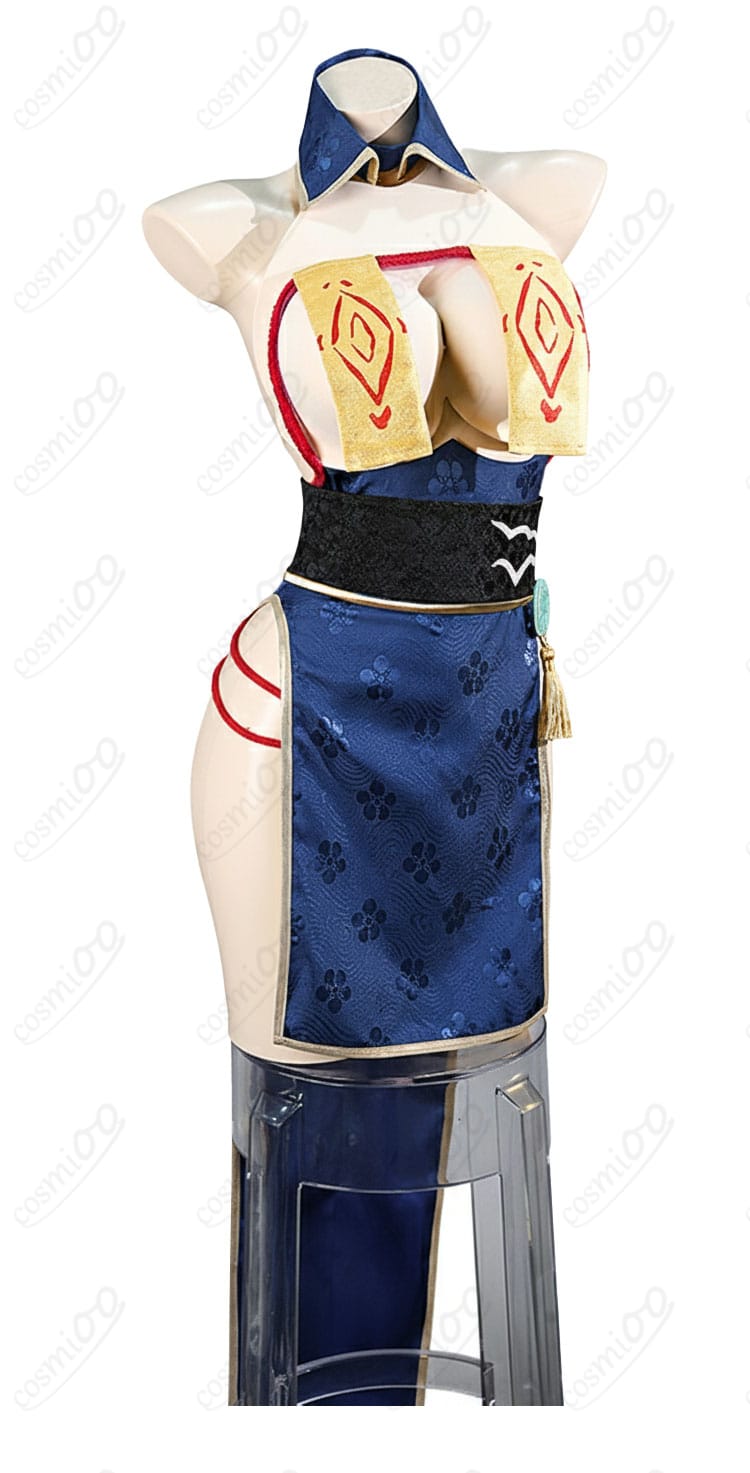 華甲 コスプレ衣装 装飾ディテール前面|胸元や袖の繊細な刺繍が魅力