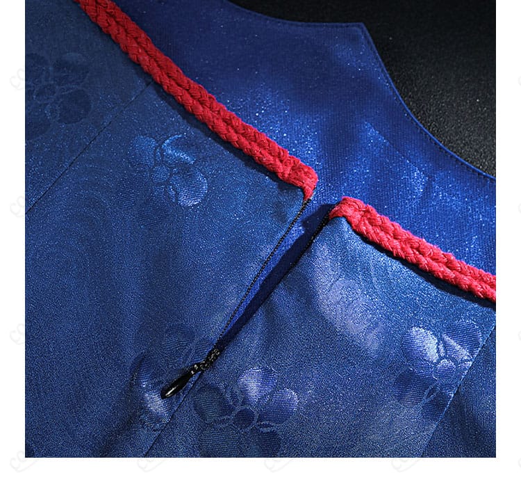 華甲 コスプレ衣装 ライン・ファスナー部分詳細|滑らかな縫製で着脱も簡単