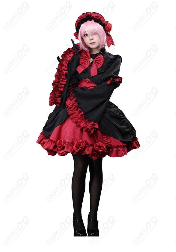 ラム コスプレ衣装 衣襟装飾ディテール|薔薇モチーフとレースが映える高級仕上げ